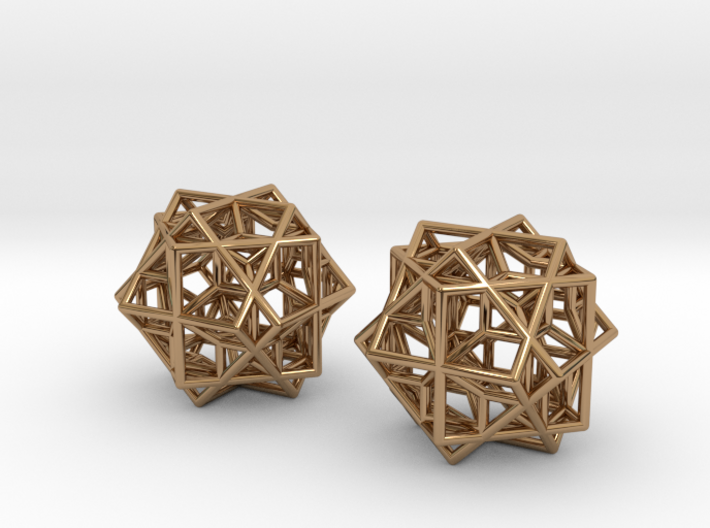 Escher Tricube Earrings from Waterfall 3d printed