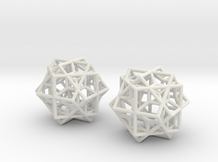 Escher Tricube Earrings from Waterfall 3d printed