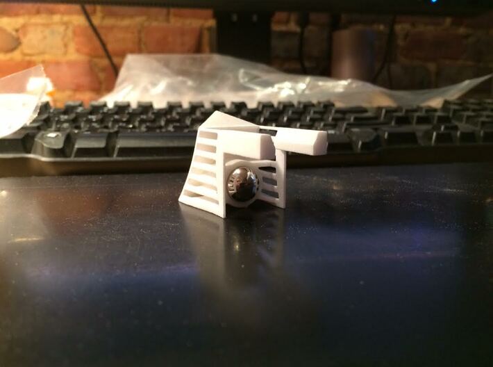 Snowplow compatible with Thomas the Tank engine. 3d printed With the magnet inserted into its slot.