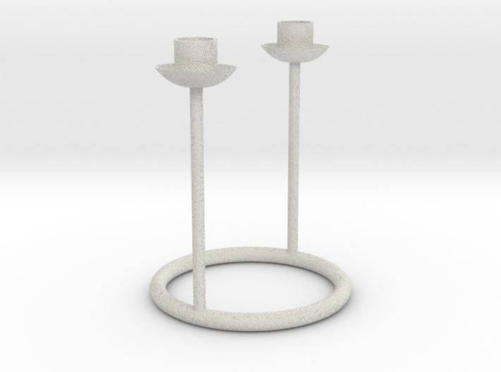 Candlestick for 2 table candles 21-22mm/Kandelaar 3d printed