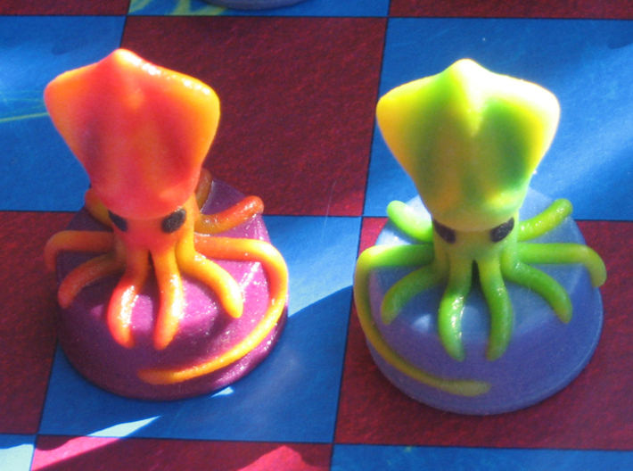 Sea Chess Pieces - Small 3d printed Pieces coated with protective, spray on lacquer.
