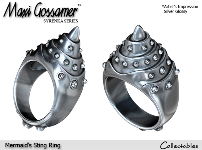 Mermaid's Sting Ring 3d printed