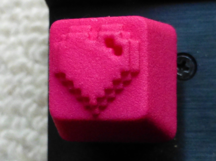 8 Bit Heart Cherry MX Keycap 3d printed Custom Cherry MX 8-Bit Heart Keycap in Pink Strong and Flexible