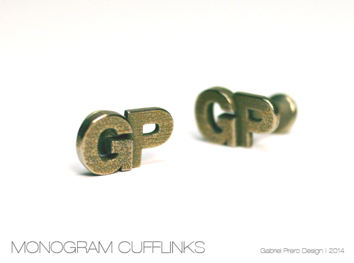Monogram Cufflinks GP 3d printed