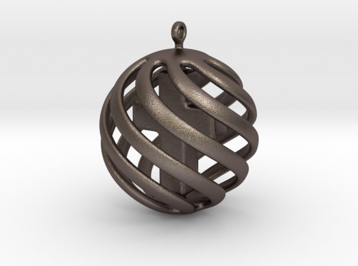 Cross sphere pendant 3d printed