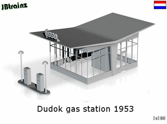 Dudok gasstation 1953 (1:160) 3d printed