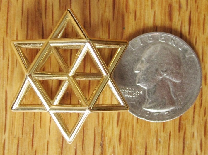 Star Pendant #1 3d printed With a quarter for scale