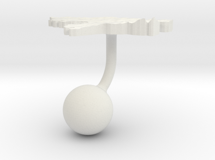 Guinea-Bissau Terrain Cufflink - Ball 3d printed