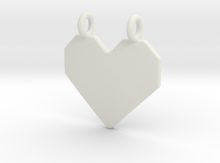 Origami Heart Pendant 3d printed