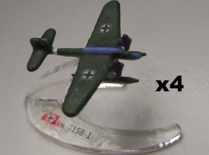 He 115 (Single) 1:900 x4 3d printed Comes unpainted without stands. Set of 4 planes.