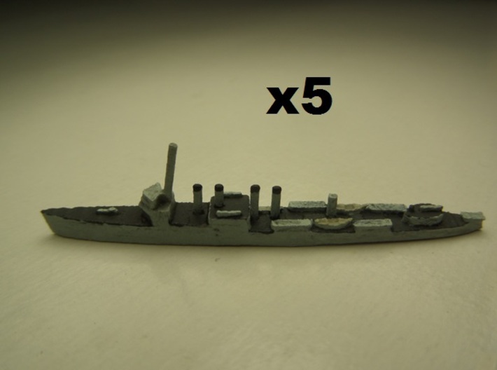 USS Ward (Wickes DD) 1:1800 x5 3d printed Comes unpainted.