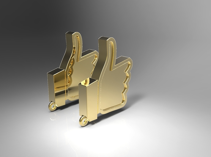 Facebook like earrings 3d printed 