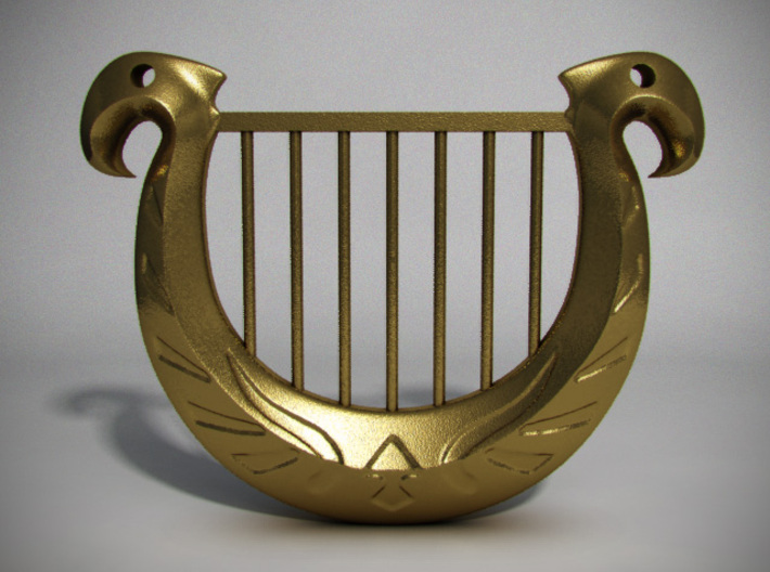 Goddess's Harp Pendant 3d printed 3d render