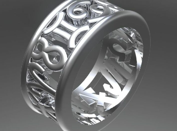 Constellation symbol ring 3.5 3d printed 