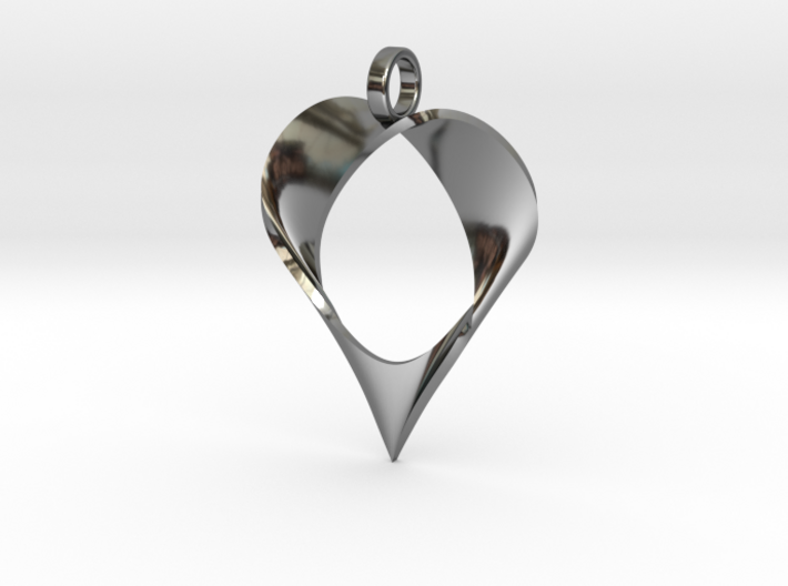 Mobius Band Heart Pendant 3d printed 