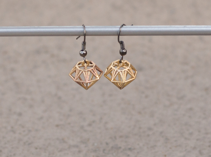 Diamond Earrings 3d printed 