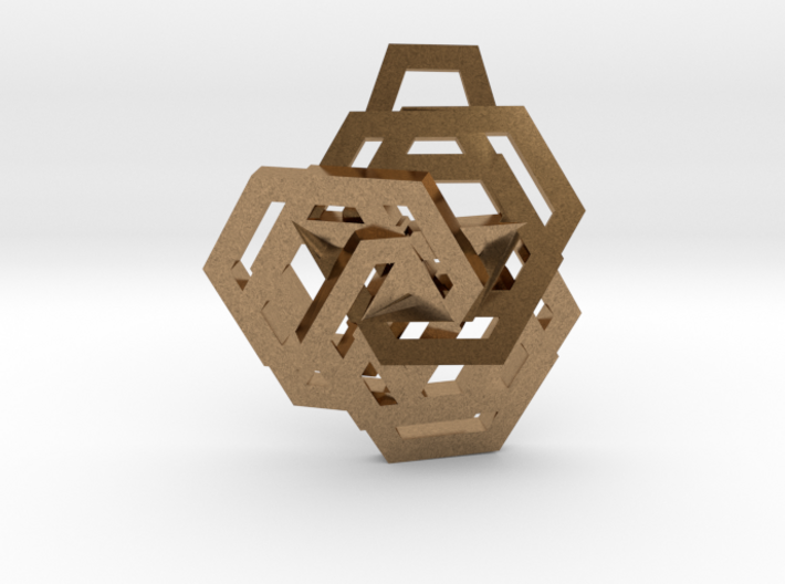 Triple Hexagon Pendant 3d printed