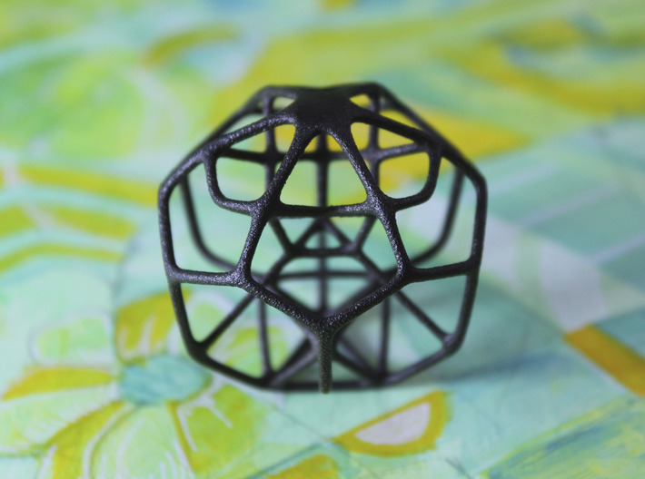 Dissected Polyhedron 3d printed Matte Black Steel