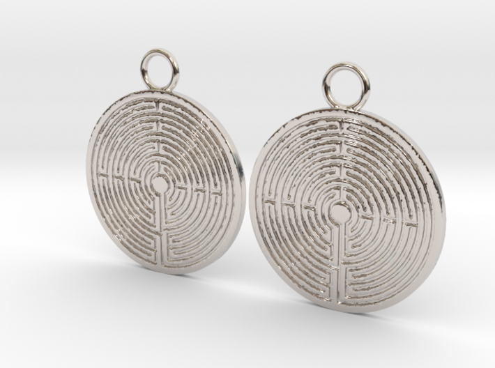 Labyrinth earrings 3d printed