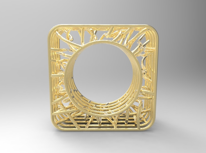 LOFF - wire cubic Ring and pendant 3d printed rendered by keyshot 5
