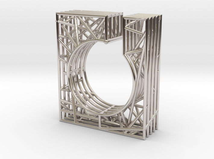LOFF - wire cubic ring and pendant 1 3d printed