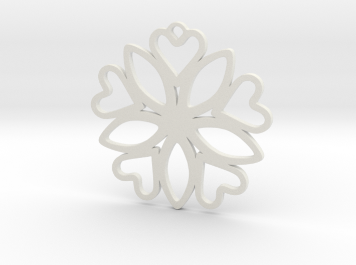 Heart Pendant - Floral 3d printed