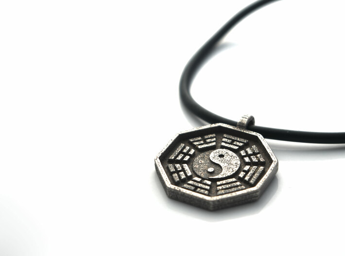 I Ching - Yin Yang Pendant Necklace 3d printed