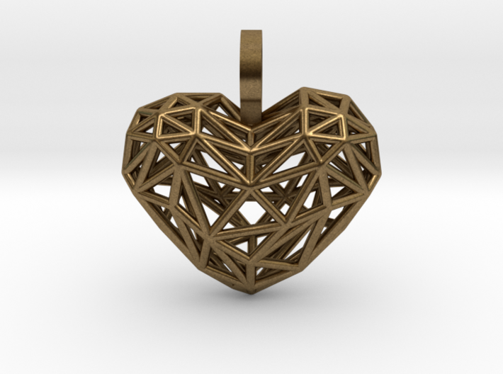 Heart Pendant - Wireframe 3d printed
