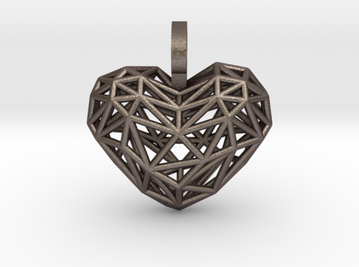 Heart Pendant - Wireframe 3d printed