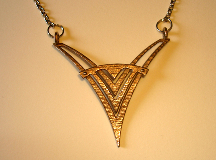 V8 Necklace Pendant 3d printed Photo of an actual pendant. Chain not included.