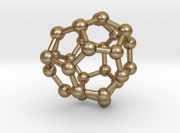 0005 Fullerene c28 td 3d printed Polished Gold Steel