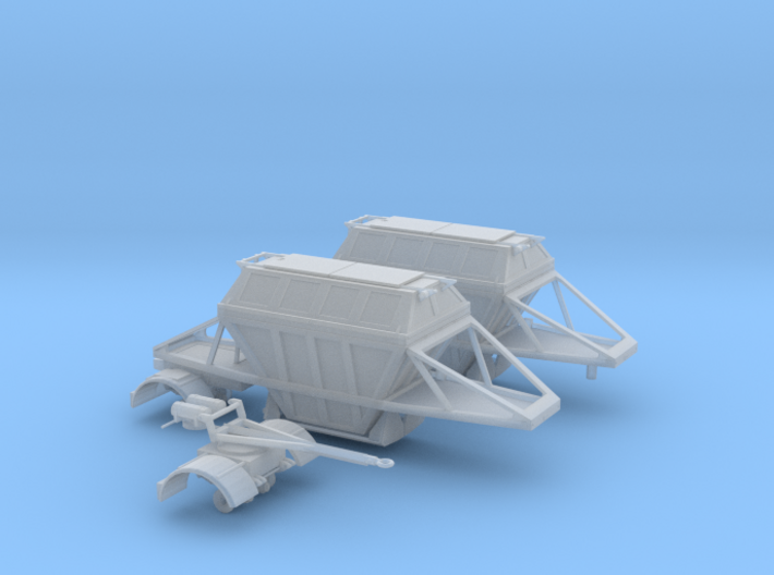 1/64th scale Covered belly dump hopper trailers 3d printed