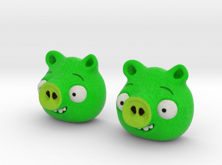 Pig earrings 3d printed 
