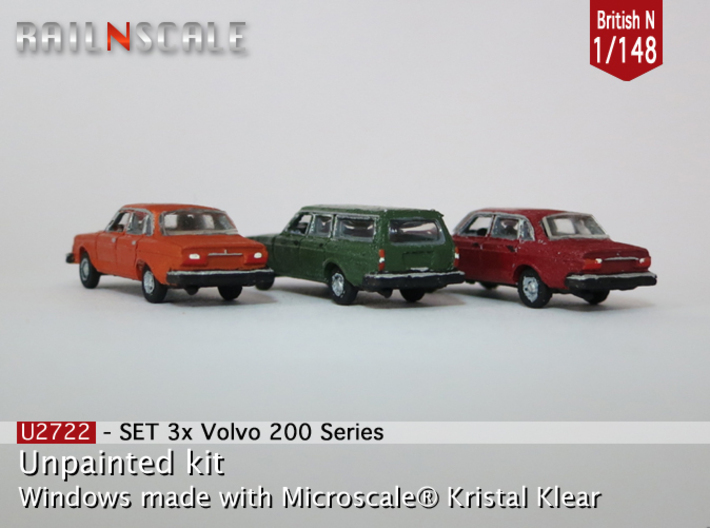 SET 3x Volvo 200-series (British N 1:148) 3d printed