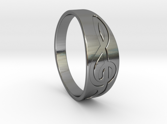 Size 7 M G-Clef Ring Engraved 3d printed