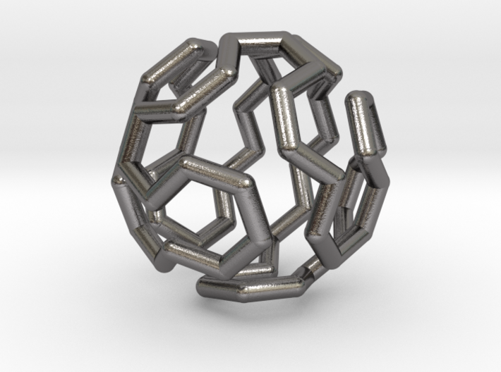 Buckyball Cycle Pendant 3d printed
