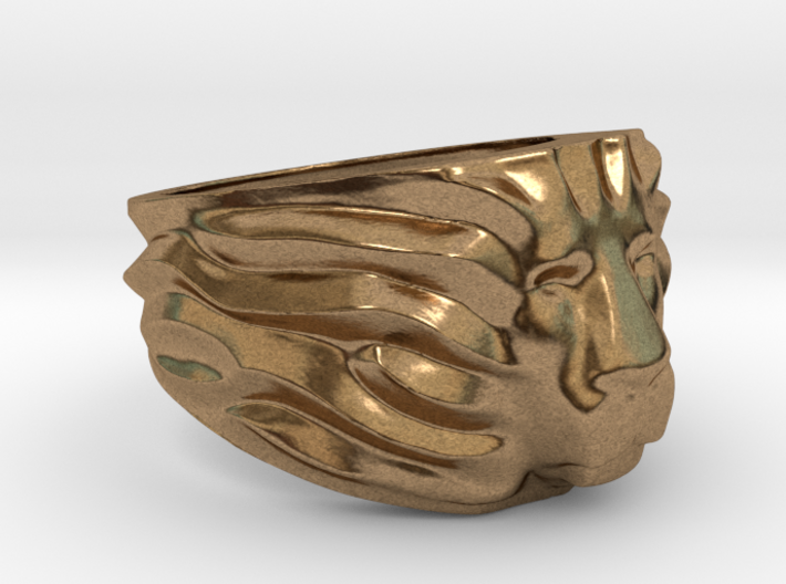 Lion's Head Ring 3d printed