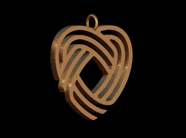 Simply Celtic Heart Necklace 3d printed Render in ZBrush