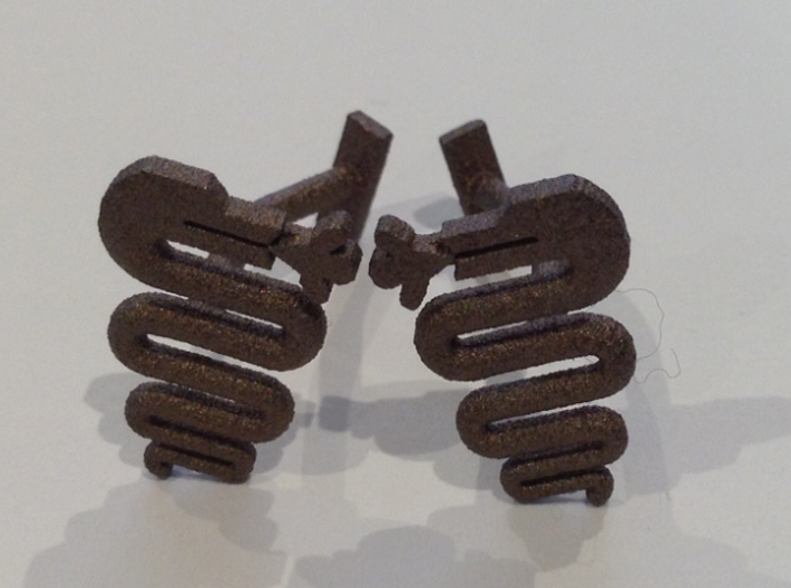 Milano (biscione) cufflinks 3d printed 