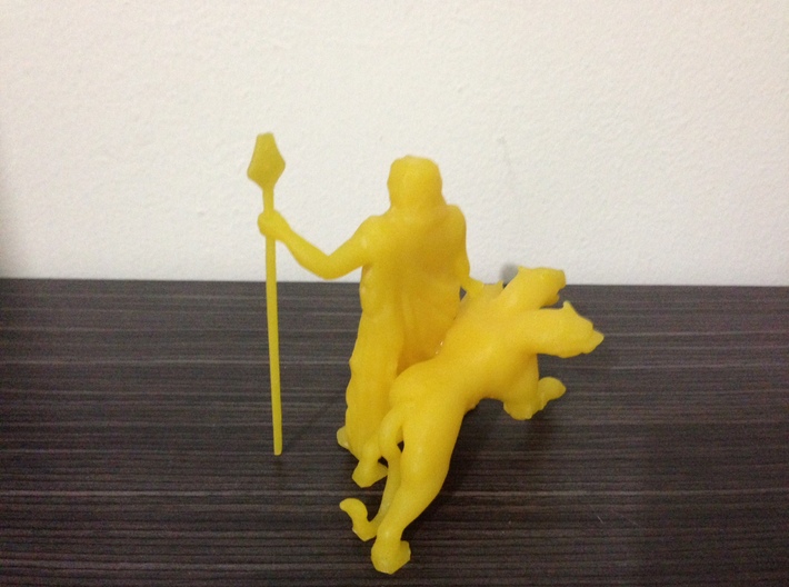 Hades with Cerberus 3d printed I printed it with yellow resin with my dlp printer