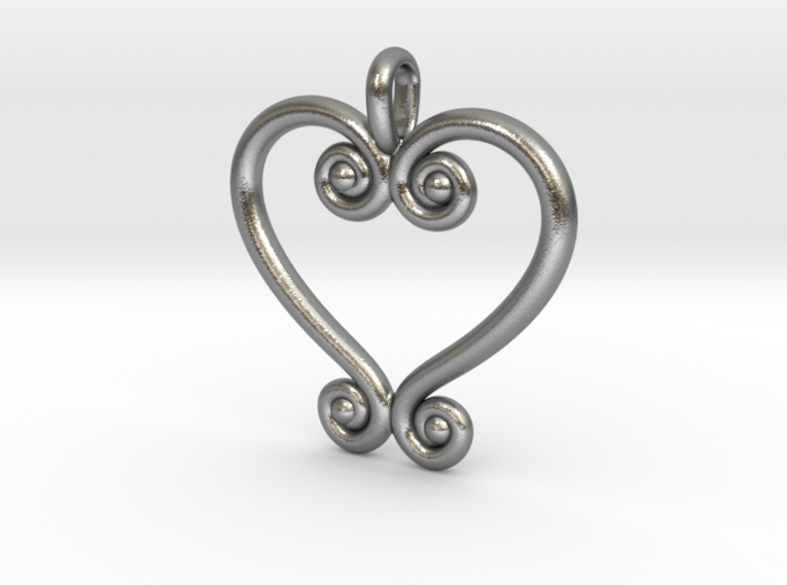 Swirling Love 3d printed Raw silver casting