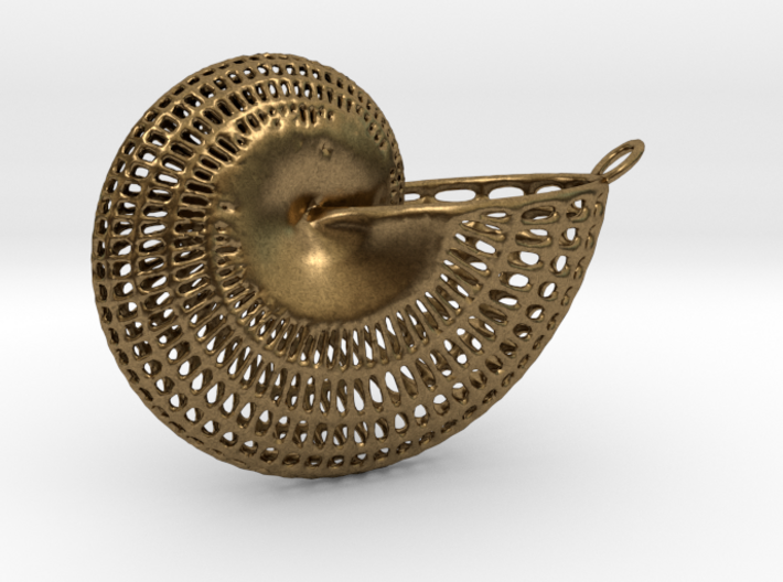 Nautilus Wireframe With Necklace Hoop 3d printed