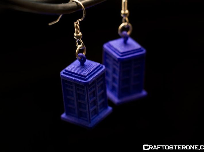 TARDIS Earrings 3d printed