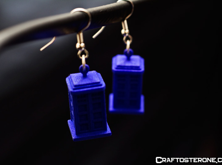 TARDIS Earrings 3d printed 