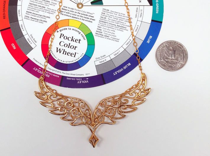 Angel Wings Pendant - precious metals 3d printed 