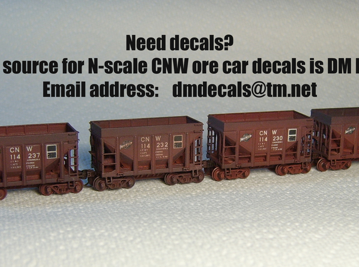 CNW Ore Car Four Pack, N Scale 3d printed 