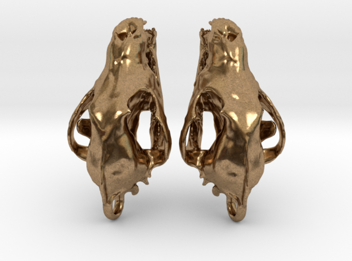 Wolf Skull Earrings 3d printed