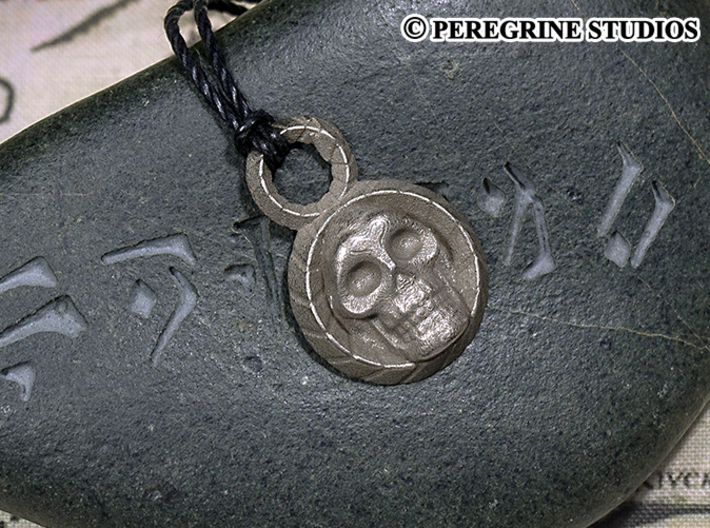 Pendant - Necromancer Amulet 3d printed Stainless Steel