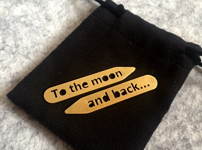 Collar stay: To The Moon and back... 3d printed 