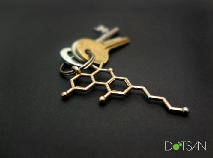 THC Tetrahydrocannabinol Keychain 3d printed